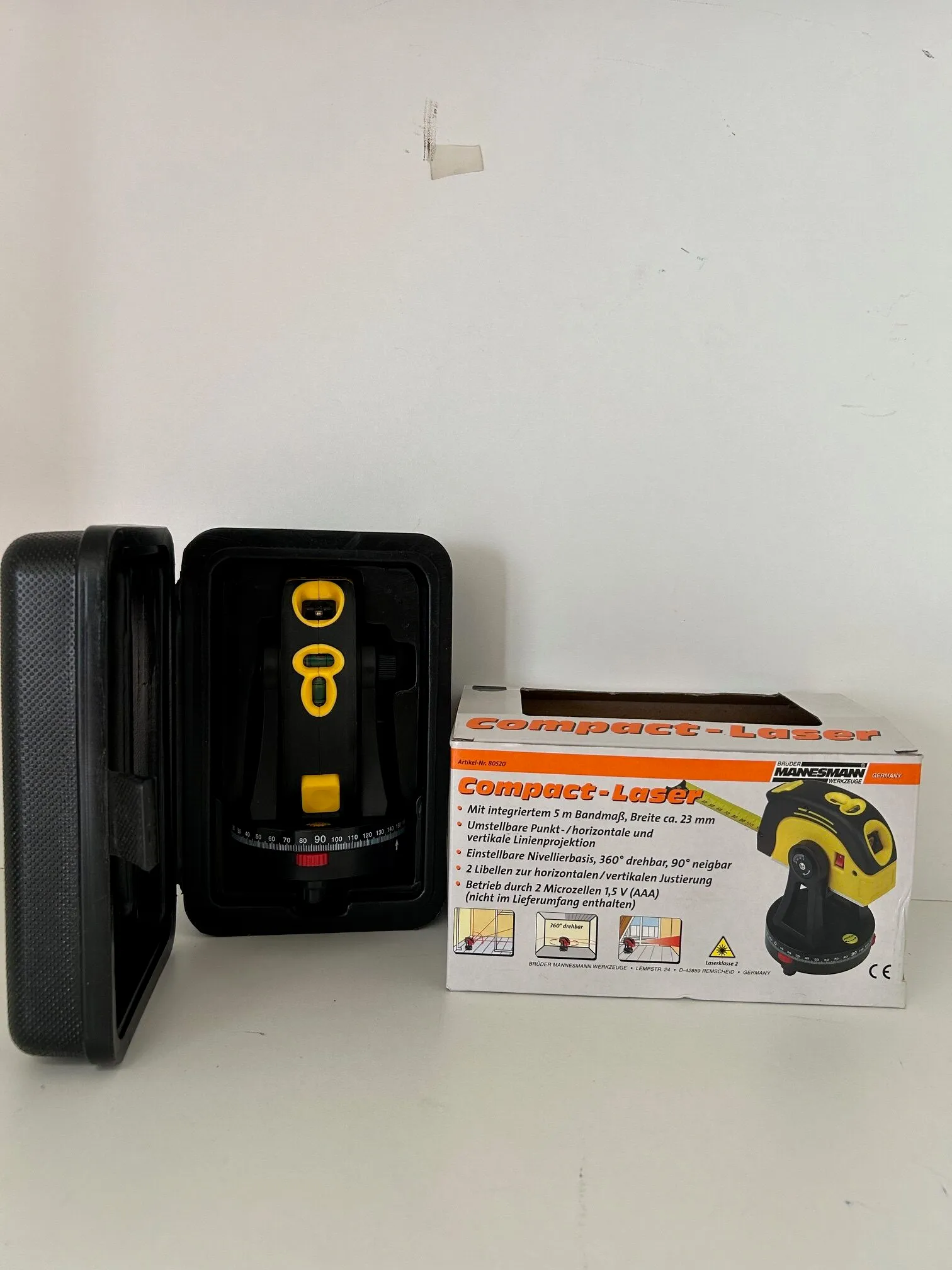 Mannesmann Compacte lasermeetinstrument met magneetvoet 4 in 1